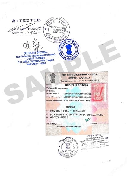 Apostille Stamp from MEA